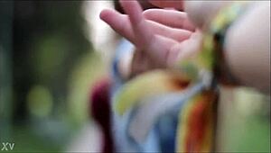 aariina park dances sexy street moves flashing tits for webcam fans