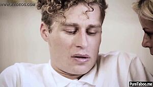 Why does this weird stepson bang his milf stepmom and her blonde teen daughter together?