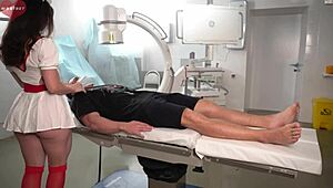 Real Hospital Nurse Craves Patient's Huge Cock For Secret Doggy And Blowjob