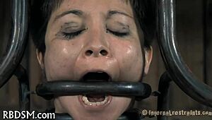 she's shocked into total submission with rough tight pussy pounding and bondage