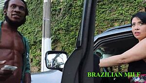 Manobrista rams monster black cock through patroa's see-through sheer on street.