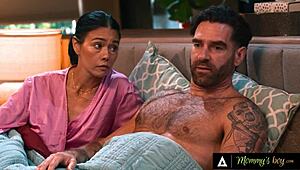 Petite Alexia Anders fucked hard next to stepmom Dana in wild 4some?!