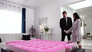 victor ray oils brunette milf dana's big tits for nuru cowgirl fuckfest