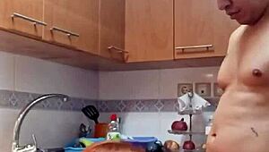 Mother-in-Law's Tight Pussy Tempts in Sexy Kitchen Attire