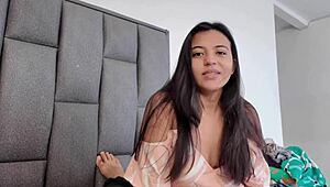 your colombian latina friend takes pov creampie before work, first time ever?