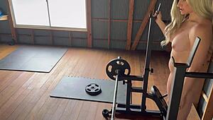 i start my nude workout but it turns into naughty riding his huge cock