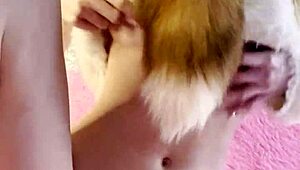 masturbating with buttplug shoved deep in ass closeup... squirted everywhere!!