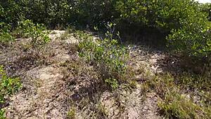 Homemade latina delivers sloppy deepthroat then beach pounding with huge cock