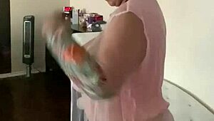 guy gropes hot babe's massive tits in steamy closeup action