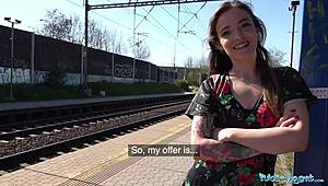 i ride public cock till orgasm with tattooed kylie nymphette outdoors