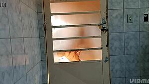 Crossdresser behind door shakes ass in fascinating rebolei tease