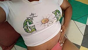 latina stepsis bandida flashes juicy pussy and ass neighbors call her slut