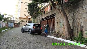 Manobrista rams monster black cock through patroa's see-through sheer on street.