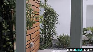 Slender ebony realtor straps on dildo to fuck busty blonde milf client hard