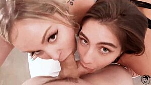 Wife Surprises with Big Tits Blonde for FFM Pussy Lick and Fuck!