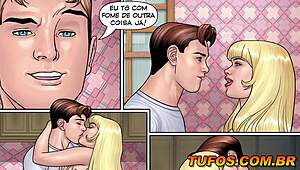 Hey you wanna see this hot blonde give up her ass in the kitchen?