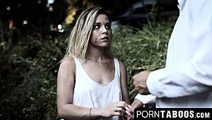 cash paid brunette takes raw bareback pounding from huge cock