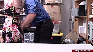 Teen Shoplifter Deepthroats Officer in Bold Blowjob Bust