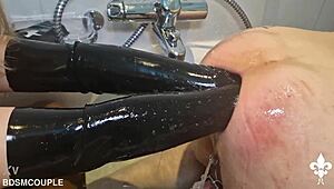 miss anna's messy bath uncensored anal fisting domination femdom slave cage finger ass lick