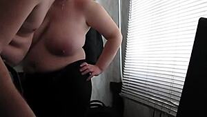 check those big tits swinging wild on chubby amateur wife in doggy closeup