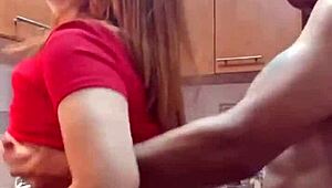 Mother-in-Law's Tight Pussy Tempts in Sexy Kitchen Attire