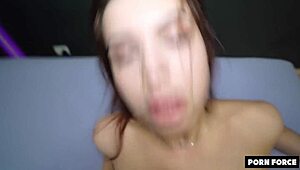 Sharing russian teen taking turns riding cock doggystyle