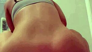 British exchange student masturbates solo on webcam with toys