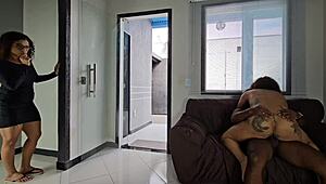 my friend surprised me bending his juicy big ass girl over for anal