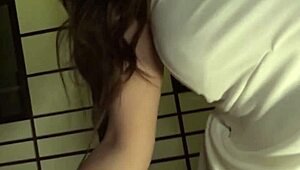 what's hidden in this brunette japanese milf's secret massage with huge natural tits?