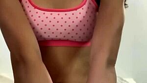 wanna see this tiny teen stuff her plump panties into that tight pink pussy?