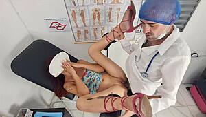 wife cheats on hubby with gyno doc while cuck waits outside