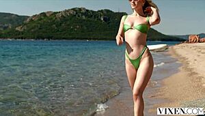 lily blossom's blonde vacation deepthroat leads to outdoor doggystyle pounding