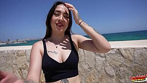 german scout picks up inked latina melania dark for raw no-condom holiday casting fuck 🇩🇪🔥