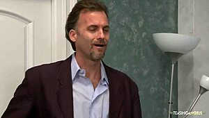 Jessica Bangcock's trimmed pussy drips wet as coworker licks ass then fucks her on desk