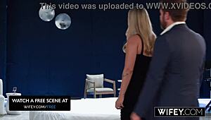 wifey can't resist that bbc, blonde country hotwife rides it hard while hubby watches every thrust.