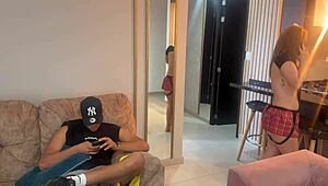 while the clueless neighbor watches i rail his wife hard