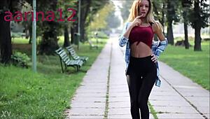 aariina park dances sexy street moves flashing tits for webcam fans