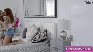 Busty teens Aiden Ashley Lumi Ray lick nipples