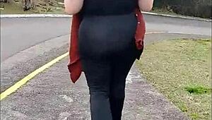 Stepmom's Pantyless Stroll Turns Heads!