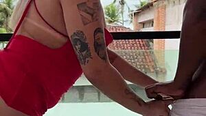 Hey babe, suck that big black cock hard while your boyfriend films every thrust jefão!