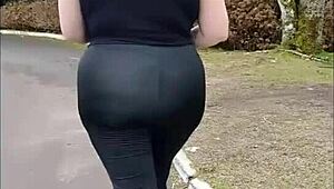 Stepmom's Pantyless Stroll Turns Heads!