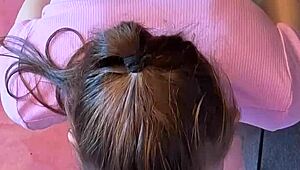 hey neighbor stick your cock through the wall for my first homemade gloryhole blowjob and facial