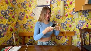 candy or dick? snickers cock facial on blonde squirter 🍫💦