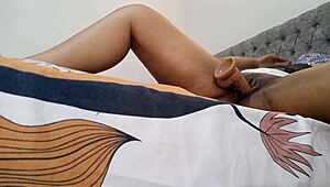 Prostitute's Juicy Pussy Fingered Teasingly Right on Bed's Edge