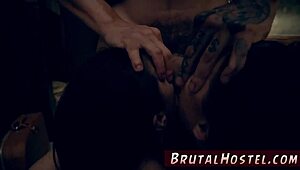 imagine getting tied up for your first extreme office gangbang 😱 bound teen takes rough domination