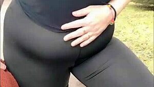 Stepmom's Pantyless Stroll Turns Heads!