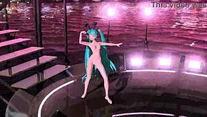 hatsune miku nude bunny costume bares big tits and ass