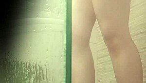 argentine latina shaves tight pussy in steamy bathroom shower