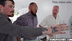 This lucky guy finally pounds his favorite pornstar's tight pussy deep