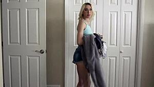 Stepbrother ever thought about pounding big ass all natural teen stepsis Tristan Summers doggystyle bent over her huge tits?